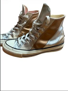 Converse Metallic Rose Gold and Silver High Top Sneakers